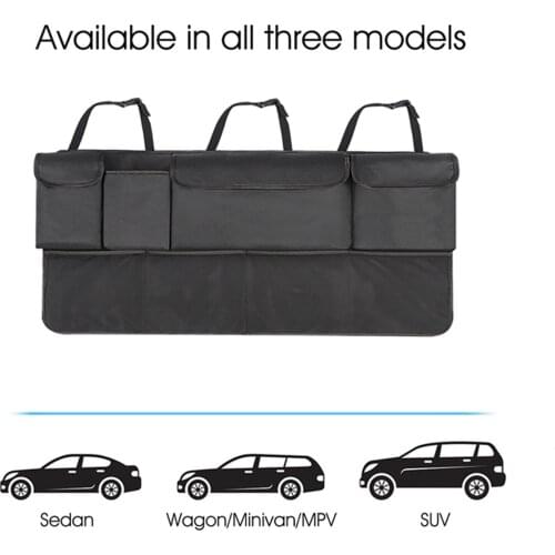Car Trunk Organizer Seat Back Hanging Organizer Car Backseat Tidy Storage Bag Large Capacity for Sedan Wagon Minivan MPV SUV