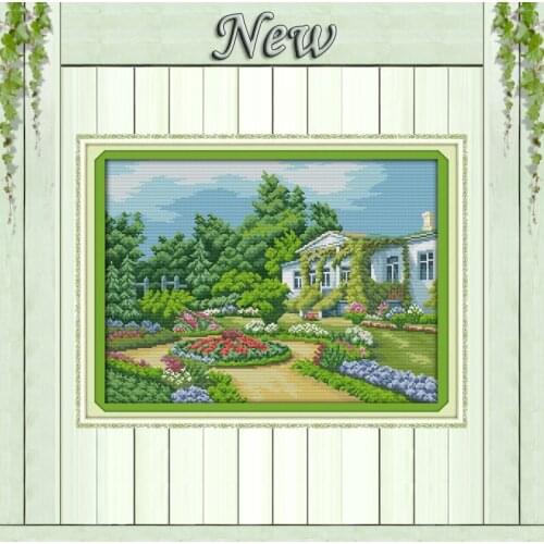 Beautiful homeland garden Scenery,Symbol Counted print on canvas DMC 14CT 11CT DIY Cross Stitch Needlework kits Embroidery Sets