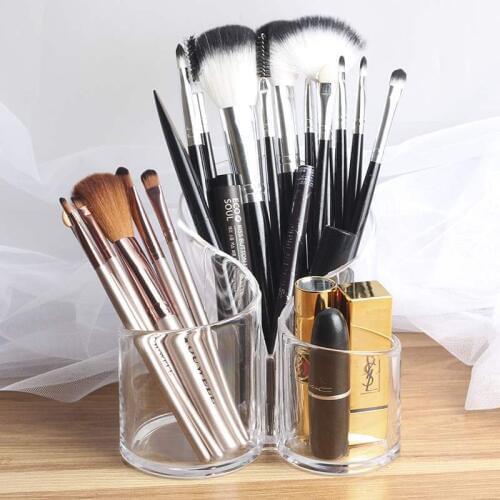 Clear Acrylic Transparent Cosmetic Makeup Brush Holder Stand Organizer Lip Stand For Daily Use Women Home