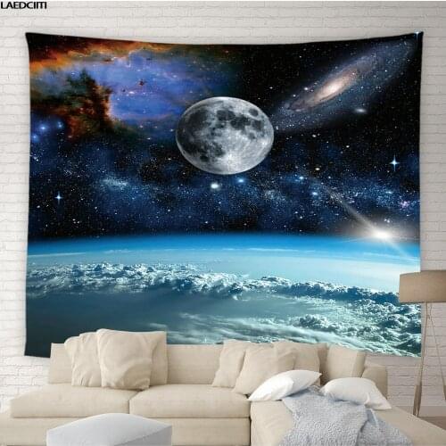Psychedelic Universe Tapestry Starry Sky Science Fiction Theme Evening Scene Wall Hanging Cloth Living Room Bedroom Home Decor