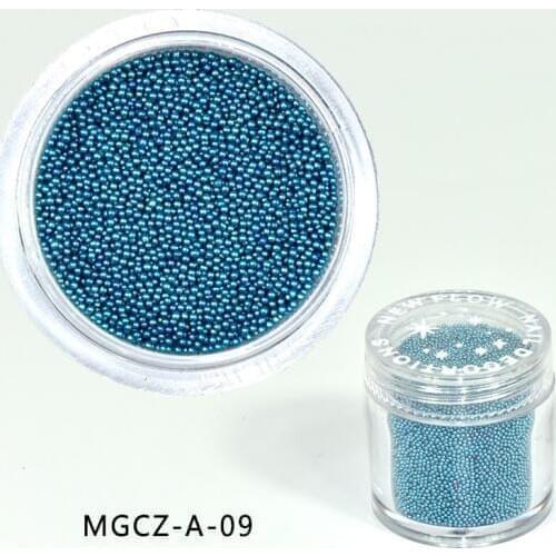 15gram/Pot 0.6mm-0.8mm Colorful blue Caviar Nail Beads Glass Trend Caviar Nail Art Decorations Micro Beads MGCZ-09