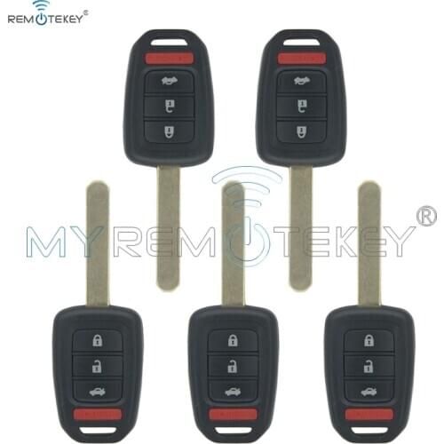 Remtekey 5pcs Remote head key for Honda Accord LX Sport Civic CRV 2013 2014 2015 313.8 Mhz HON66 4 button MLBHLIK6-1T
