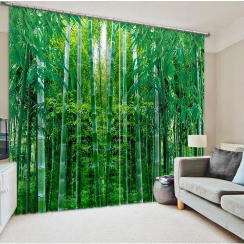 Luxury Blackout 3D Window Curtains For Living Room Bedroom bamboo curtains