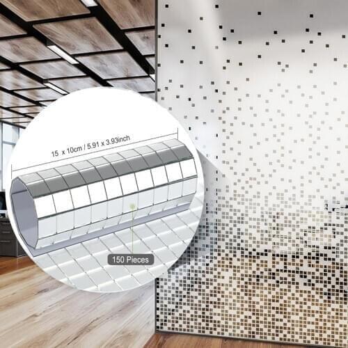 150/450Pcs Self- Dhesive Mini Square Glass Mirrors Mosaic Tiles Wall Sticker Decorative Craft Stickers DIY Handmade Home Decor