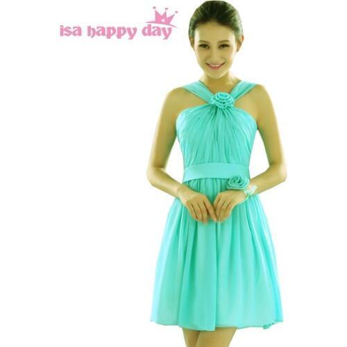 Chiffon modest country style chiffon bridesmaid turquoise brides maid dresses 2020 bridesmade formal bridemaid dress H1596