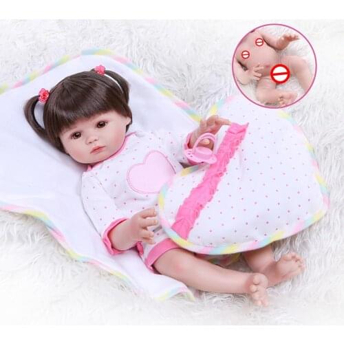 Full Body Silicone Reborn Baby Doll Can Enter The Water 47cm Adorable Lifelike Toddler Bonecas Girl Kids Playmate Xmas Gifts Toy