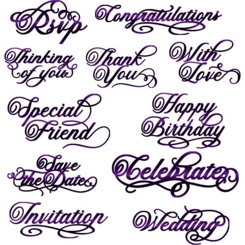 Special Friend Thank You Wedding Invation Just For You Phrases Metal Cutting Dies for DIY Scrapbooking Cards Crafts 2019 New