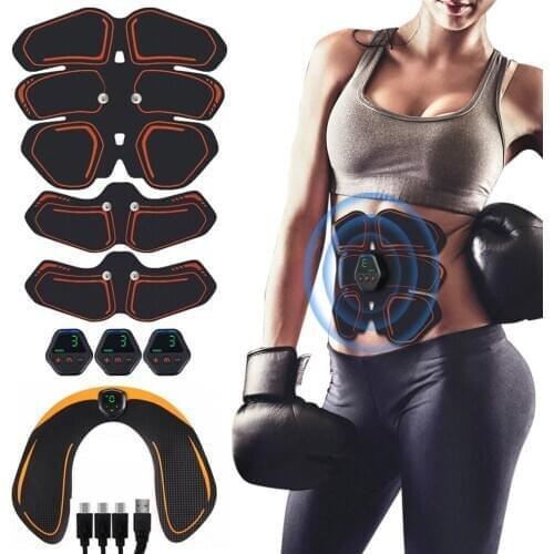 Electric EMS ABS Abdominal Muscle Toner Hip Trainer Muscle Stimulator Home Gym Weight Loss Vibrating Body Slimming for Men Women