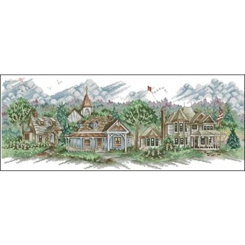 Top Quality Beautiful Lovely Counted Cross Stitch Kit Signs of Spring Forest Villa landscape Stoney Creek 7063