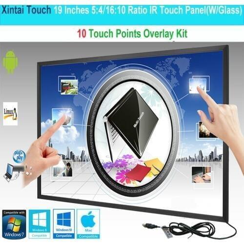 Xintai Touch 19 Inches 5:4/16:10 Ratio 10 Touch Points IR Touch Screen,Infrared Touch Panel With Glass Plug&Play