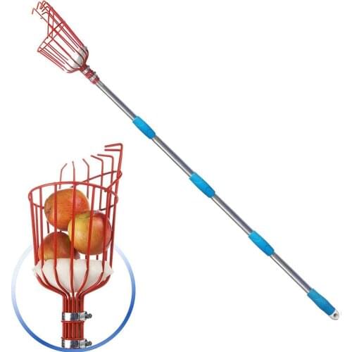 Fruit Picker 260cm Adjustable Deep Basket Convenient Harvesting Fruit Collector Catcher Apple Peach Picking Garden Tools