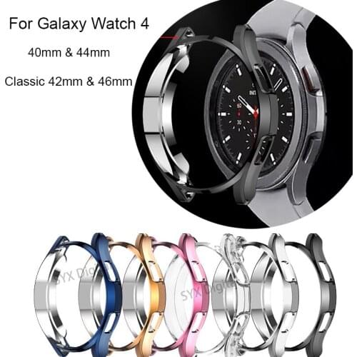 Screen Protective Watch Case For Samsung Galaxy Watch 4 Classic 42MM 46mm Half Protector Cover Shockproof TPU Transparent Shell