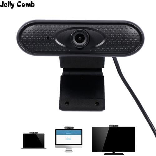 Jelly Comb 1080P Webcam Web Camera with Microphone Noise Reduct Manul Foucus Widescreen Video Calling Webcam Desktop Laptop