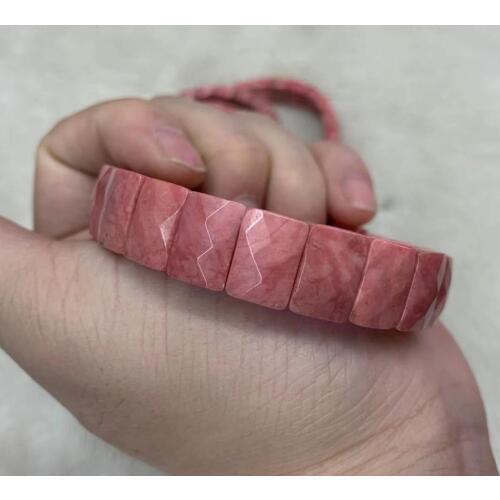 Pink Rhodonite stone beads bracelet natural gemstone bangle DIY jewelry bracelet for woman for gift wholesale