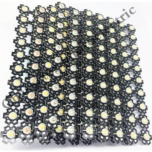 100pcs 3W High Power white warm white red green Blue Royal blue 660nm Full Spectrum 400-840nm LED with 20mm star pcb