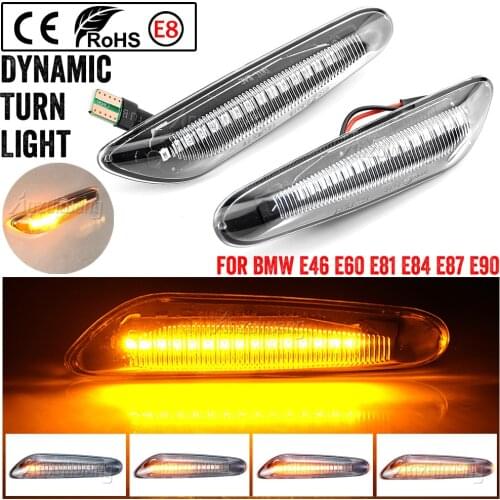 2pcs Side Light for BMW E90 E91 E92 E93 E60 E87 E82 E46 LED Dynamic Side Marker Turn Signal Light Sequential Blinker Light