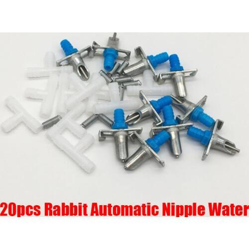 20pc Automatic Nipple Water Feeder Drinker Poultry Feeder Waterer For Rabbit Bunny Farm Rodents Animal Pet Suppliesl
