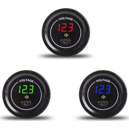 2019 Waterproof Motorcycle Boat Car DC 12V 24V 30V LED Voltmeter Display Voltage Meter with ON OFF Switch Low Voltage Alarm