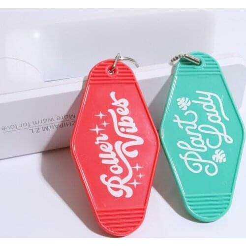 30Pcs Custom Logo Promotional Printing Plastic Acrylic Motel Keychain Hotel Keychain