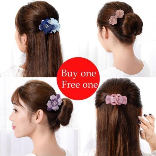 New Flower Hair Accessory Clip for Women Lady Hair Barrette - Rhinestone Hair Jewelry Tiara Bridal Prom 2pcs (buy one free one)