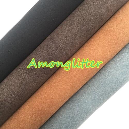 Amonglitter Vintage Suede Synthetic leather Fabric Soft Faux Leather Sheets for DIY Bows Bags and Shoes 21x29cm A4 size MB104