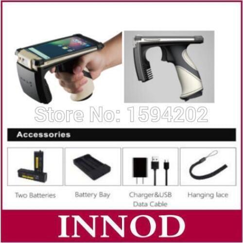 Bluetooth handheld uhf rfid reader writer 1-5meter distance Android IOS Windows OS Indy Impinj R2000 chip rfid reader detector