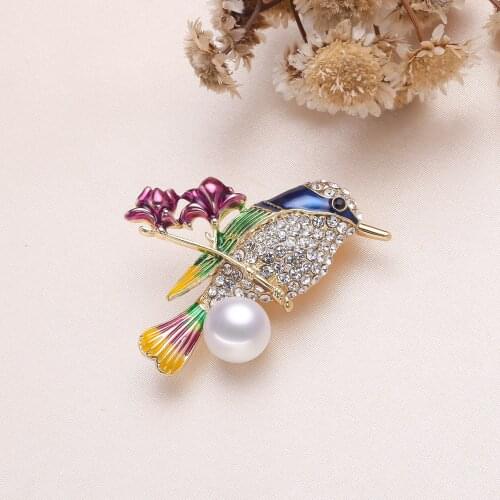 Bird Design Brooch Pin Mountings Base Findings Accessories Jewelry Settings Parts for Pearls Beads Jade Crystals Agate Coral