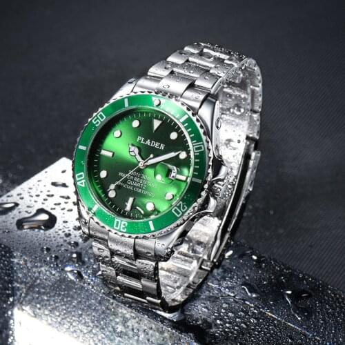 Mens High-end Sports Series Watch Green Dial Golf Business Watches Man Classic Style Stainless Steel Aaa Waterproof Man Watch