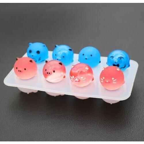 DIY crystal epoxy silicone mold 8 even chicken bear pendant handmade mirror pendant