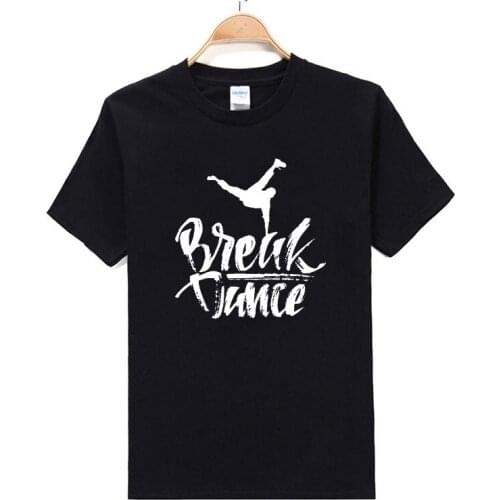 2019 Cotton Breathable Slim Fit Sleeve Top Spring Fashion Break Dance Print Tops Casual T Shirt Mens Clothing Plus Size
