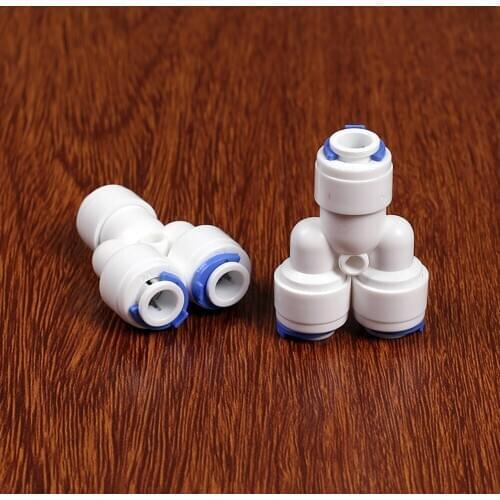 Fit 1/4" 6.35mm OD Tube Y Shaped Food Grade POM Quick Fitting Connector For Aquarium RO Water Filter Reverse Osmosis System