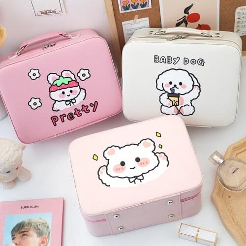 INS Kawaii Cartoon Cosmetic Cases Cute Women Cosmetic Bag Fashion Large Capacity Organizer Female Storage Makeup Bag Handbag
