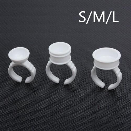 50/100pcs Disposable Eyelash Extension Glue Ring Eyelash Extension Supplies Makeup Tattoo Pigment Cup