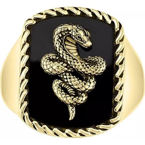 Boho Creative Personality 3D Stereo Snake Rings for Men Women Antique Gold Serpent Animal Statement Ring Hip Hop Rock Jewelry