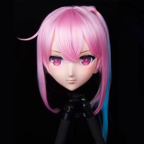 LiLi Mask 104) Girl Half Head Halloween Realistic Silica Mask Cosplay Japanese Comic Anime Kigurumi Mask BJD Crossdresser Doll