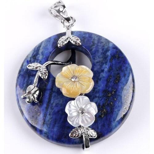 Wholesale 3pcs/lot Natural Chakra Raw Gem Stone Pendants Rose Flower Shell Wrap Beads Pink Quartz Purple Veins Onyx Crystal