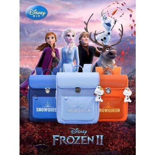 Original Disney Schoolbag Female Frozen 6-12 Years Old Pupils Ridge Protection Backpack Children Noble Backpack Male