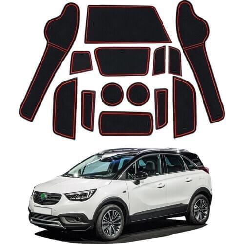 LFOTPP Car Door Groove Pad For Crossland X SUV 2018 2019 2020 Anti-Slip Door Gate Slot Mats Auto Interior Accessories Red