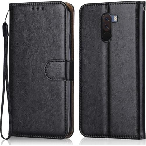Luxury Leather Case for Xiaomi Pocophone F1 POCO F1 M1805E10A 6.18'' Wallet Stand Flip Case for miPOCO mi POCO F1 Phone Bag mif1