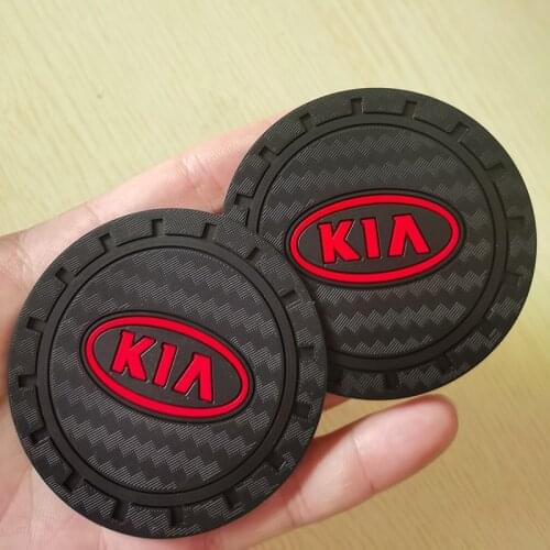 Carbon fiber texture Car Water Cup Bottle Holder Anti-slip Pad Mat for KIA Cerato Sportage R K2 K3 K5 RIO 3 4 sorento coaster