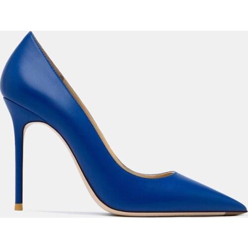 Free shipping fashion women pumps sexy lady blue matt pointy toe stripper stiletto high heels shoes big size 43