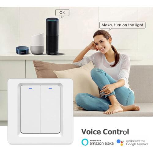 Smart Switch no neutral Wifi/Zigbee Tuya/Smart Life EU Standard Voice Control Light Wireless Wall Switch Alexa Google Home