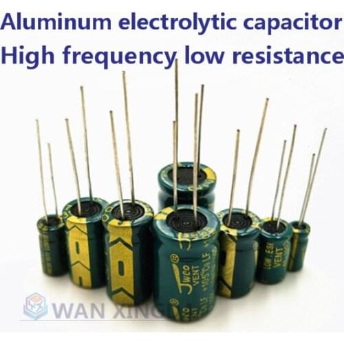 20Pcs high frequency electrolytic capacitor 16V 25V 35V 50V 63V 100V 200V 400V 20%22UF 100UF 220UF 330UF 470UF 680UF 1000UF