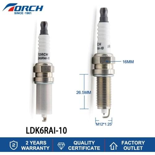 Replacement Candle for NGK LZKR6AI-10G Iridium Spark Plug Parts Number LDK6RAI-10 China Original Brand TORCH ONE Piece