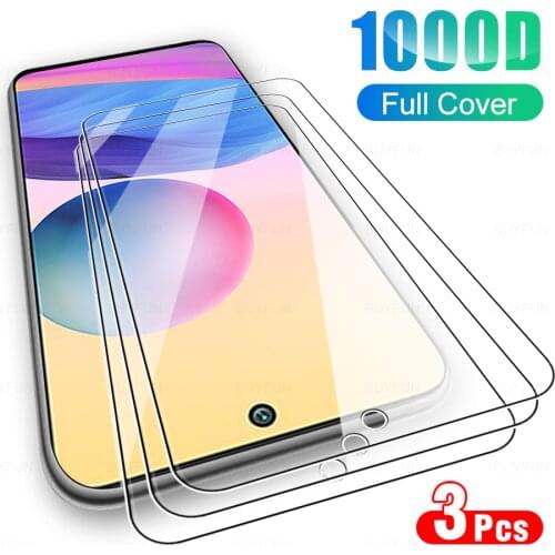 3Pcs Full Cover Protective Glass For Xiaomi Redmi Note 10T 5G Phone Screen Protector Glass Film For Xaomi Note10T 10 T 2021 6.5"