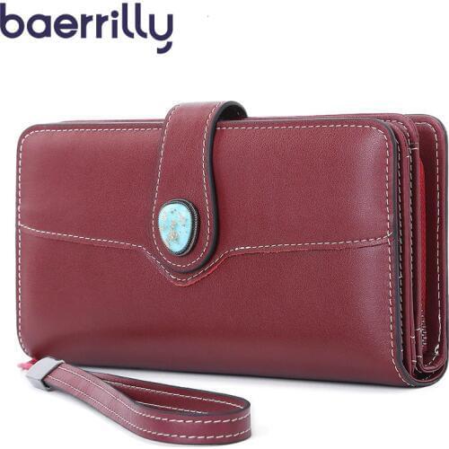 High-capacity Women Wallet Long Clutch Bags Rfid Card Holder Fashion Genuine Leather Womens Wallets And Purses Coin Purse Girl