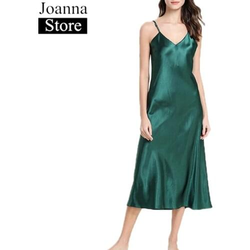 Spring Summer New 100%Silk Long Camisole Dress Women Sleeveless V-Neck Soft White Elegant Fishtail Dress Black Plus Size Clothes