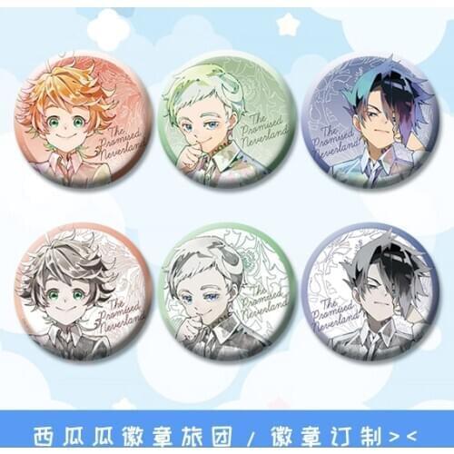 The Promised Neverland badge pins yum Emma Norman 58mm Round Brooch Icons Anime Fans
