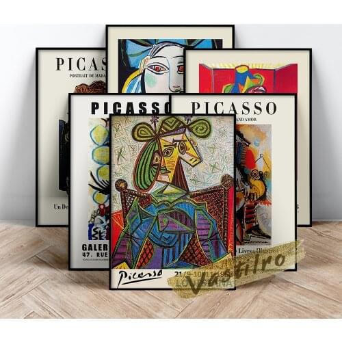 Famous Classic Pablo Picasso Poster, Picasso Abstract Figure Wall Picture, Woman Sitting In An Armchair Oil Painting, Idea Gift
