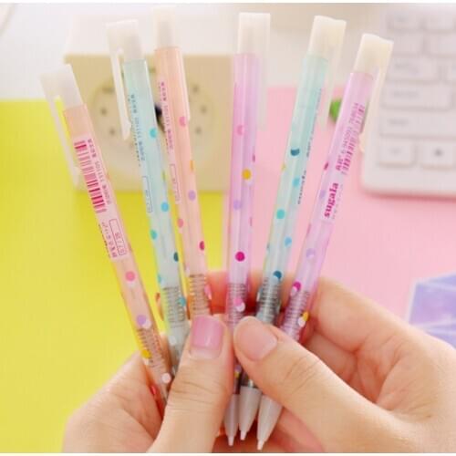 Ayron 1 pcs Lovely sweet wave point 0.5mm Cute Kawaii Plastic Mechanical Pencil Kid School Supplies Free Shipping